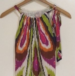 Trina turk XS colorful halter silk top